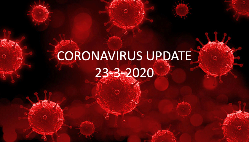 Coronavirus update: Monday 23 March